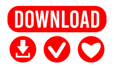 Download Button, Downloading, Completed and Like Icons