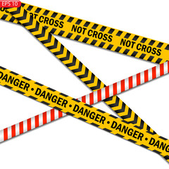 Black and color caution lines isolated