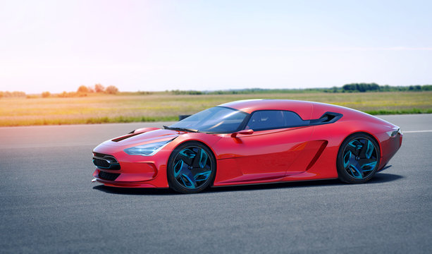 3D rendering of a brand-less generic concept car © Andrus Ciprian