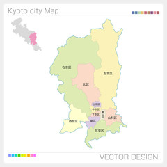京都市の地図・Kyoto city 