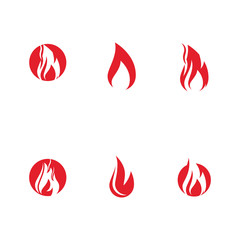 Set Fire flame Logo Template vector symbol