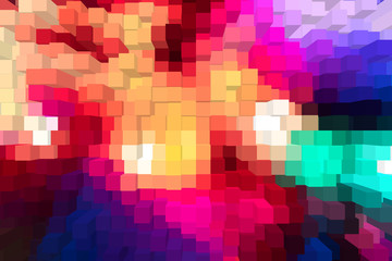 Abstract digital square pastel color. Abstract rainbow cubes pixel mosaic background.