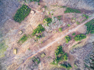 Aerial view of reinforced concrete bunkers belonged to Headquarters of German Land Forces from ww2...