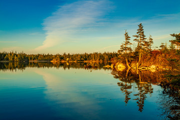 Beautiful coastal ocean shoreline scenery at the Atlantic Coast of Canada.