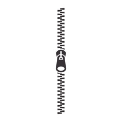 Closed vertical zipper black isolated vector illustration. Zipper curve glyph icon. © Tsvetina