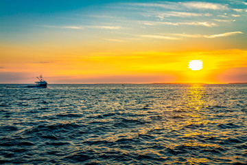 Beautiful coastal ocean shoreline scenery at the Atlantic Coast of Canada.