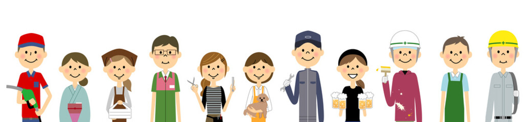 街の人々　働く人