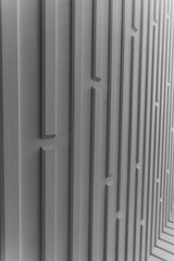 High resolution white abstract background for graphic design,  application design.Volume diagonal lines.Soft convex wall panels, in light gray leather. High quality seamless realistic texture.