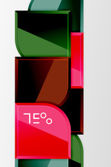 Glossy glass squares with round elements geometric composition. Abstract geometric background with 3d effect composition For Wallpaper, Banner, Background, Card, Book Illustration, landing page