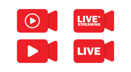 Live streaming icon, vector isolated illustration. Social media web