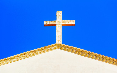 Cross at St Matthew Church in Agerola reflex