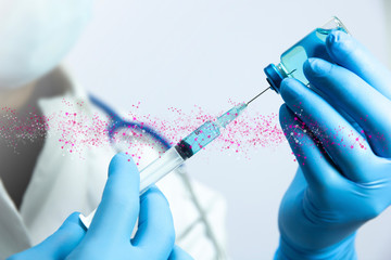 mano, vaccino, siringa, farmaco, iniettare