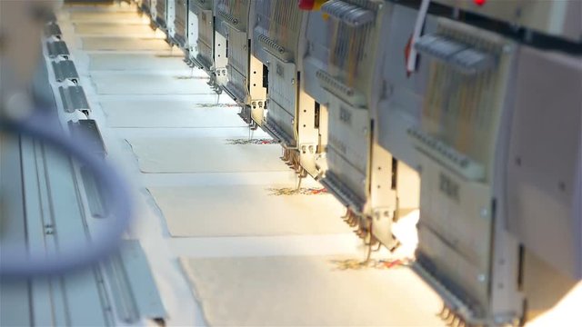 Machine embroidery is an embroidery process whereby a sewing machine or embroidery machine is used to create patterns on textiles. Textile: Industrial Embroidery Machine. Sewing equipment, loom.