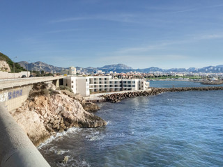 La Corniche Kennedy, View over Marseille, France