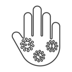 Rash vector icon. Ill human arm with virus, bacteria illustration isolated. Infected people hand for different needs