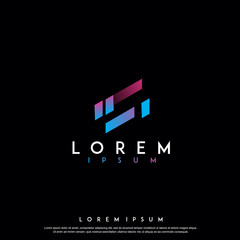 modern abstract technology logo. simple, gradient icon, template design