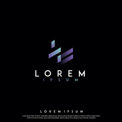 Obraz premium modern abstract technology logo. simple, gradient icon, template design