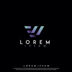 modern abstract technology logo. simple, gradient icon, template design