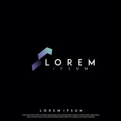 modern abstract technology logo. simple, gradient icon, template design