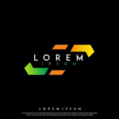 modern abstract technology logo. simple, gradient icon, template design