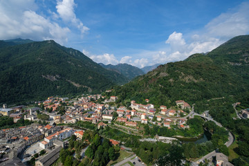 Fototapeta na wymiar Varallo, view from Sacro Monte, Piedmont, Italy