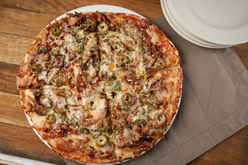 Vegetables pizza handcraft artesan