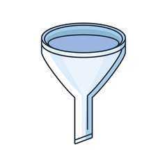 funnel laboratory on white background