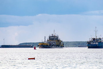 Variety of ships of the sea and river fleet.