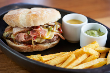 burger and fries