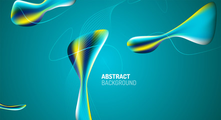 Fluid gradients, abstract liquid bubble shapes background