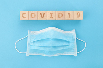 surgical masks and letters covid19