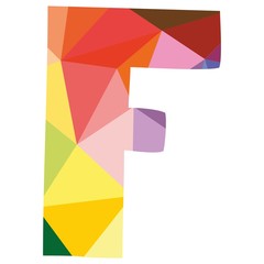 F colorful vector letter isolated on white background illustration