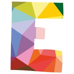 E colorful vector letter isolated on white background illustration