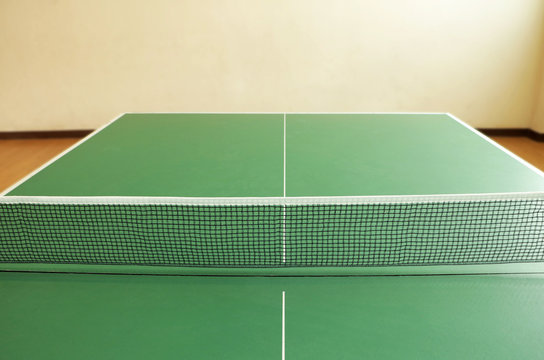 Green Table Tennis Table With Copy Space