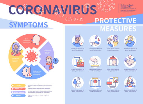 Coronavirus Symptoms And Preventive Measures Colorful Poster