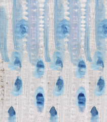 Set of watercolor blue splashes, drops, spots. Hand drawn painting blobs. Eco water, natural product, organic.