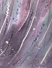 Lavender flowers watercolor illustration over white background. Medical and aroma lilac herb botanical drawing. Artistic background