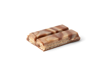 Milk and white chocolate bar isolated on white background.