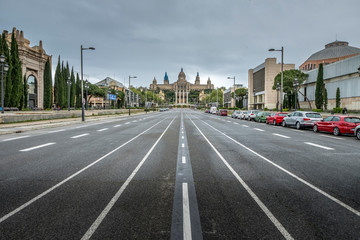Mnac Palace Museum of contemporary art in Montjuic in the city of Barcelona. National Museum in Barcelona, Placa De Espanya, Spain