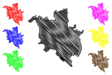 Poznan City (Republic of Poland) map vector illustration, scribble sketch City of Poznan map