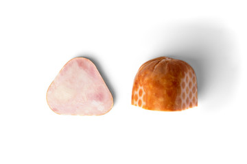 Meatloaf isolated on white background.