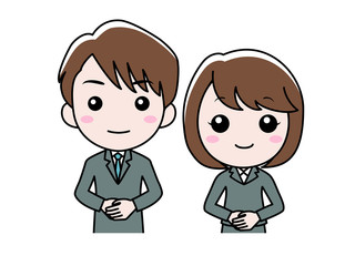 スーツ姿の男女 