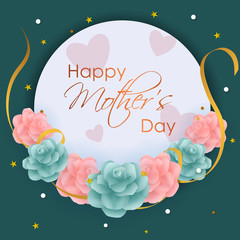 easy to edit vector illustration of floral greetings card design for Happy Mother's Day celebration