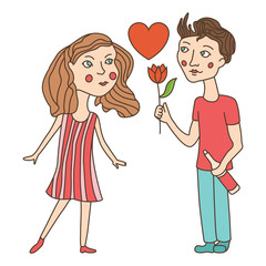 Color illustration with lovers