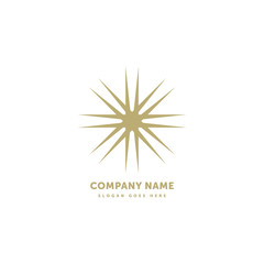 Golden Star Vector Logo. Abstract icon mark design template. Creative logotype concept element sign shape.