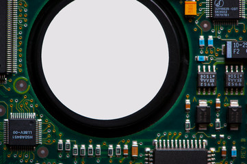 
circuit board details chips and microcircuits