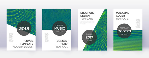 Modern brochure design template set. Green abstrac