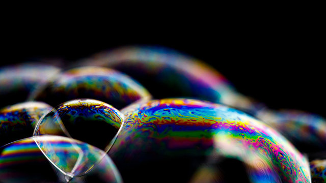 Bubbles in a dark background shallow focus
