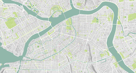 Detailed map of central St Petersburg, Russia