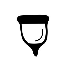A simple Doodle illustration of a menstrual Cup. Image of a linear menstrual Cup for women's apps, websites, gynecological centers